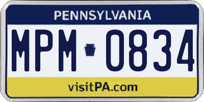 PA license plate MPM0834
