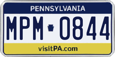 PA license plate MPM0844