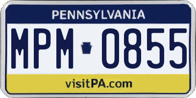 PA license plate MPM0855