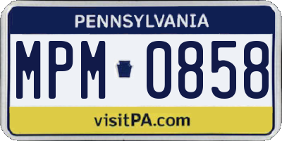 PA license plate MPM0858