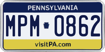 PA license plate MPM0862