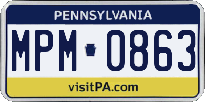 PA license plate MPM0863