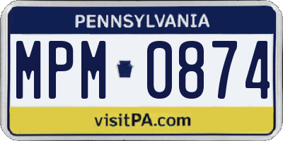 PA license plate MPM0874