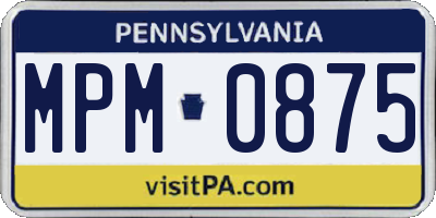 PA license plate MPM0875