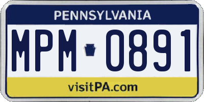 PA license plate MPM0891