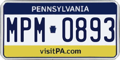 PA license plate MPM0893