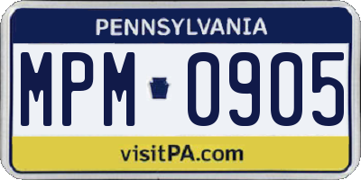 PA license plate MPM0905