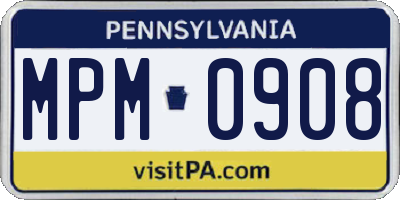 PA license plate MPM0908
