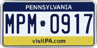 PA license plate MPM0917