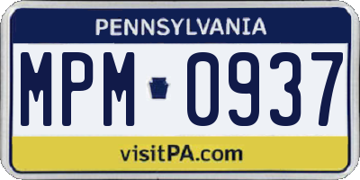 PA license plate MPM0937