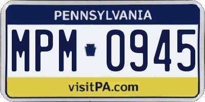 PA license plate MPM0945