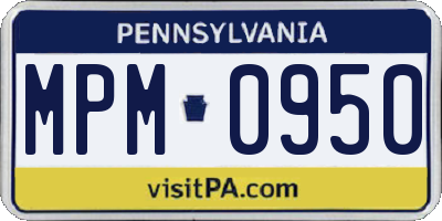 PA license plate MPM0950