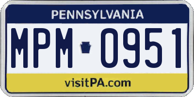 PA license plate MPM0951