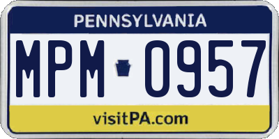 PA license plate MPM0957