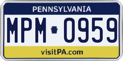 PA license plate MPM0959