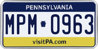 PA license plate MPM0963