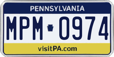 PA license plate MPM0974