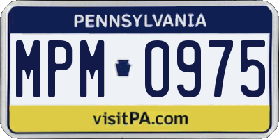 PA license plate MPM0975