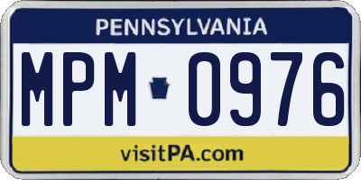 PA license plate MPM0976