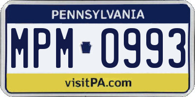 PA license plate MPM0993
