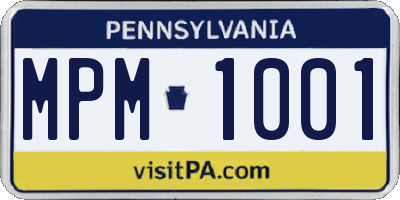 PA license plate MPM1001