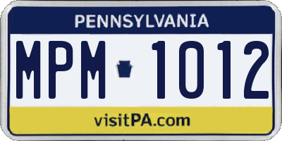 PA license plate MPM1012