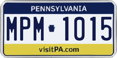 PA license plate MPM1015