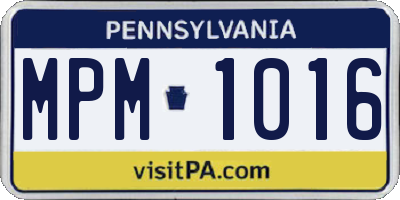 PA license plate MPM1016