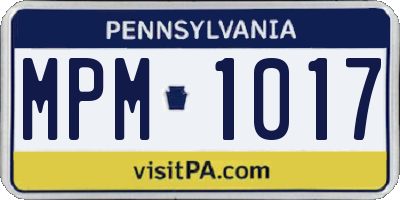 PA license plate MPM1017