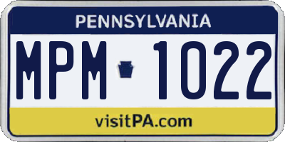 PA license plate MPM1022