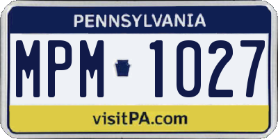 PA license plate MPM1027