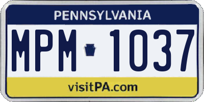 PA license plate MPM1037
