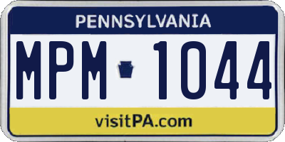 PA license plate MPM1044