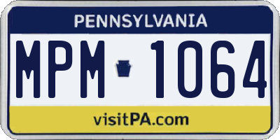 PA license plate MPM1064