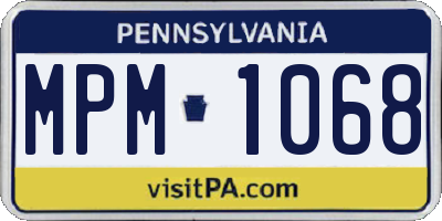 PA license plate MPM1068