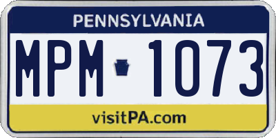PA license plate MPM1073