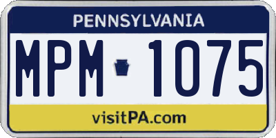 PA license plate MPM1075