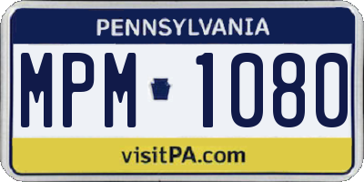 PA license plate MPM1080
