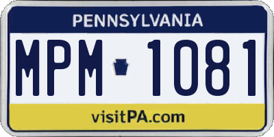 PA license plate MPM1081