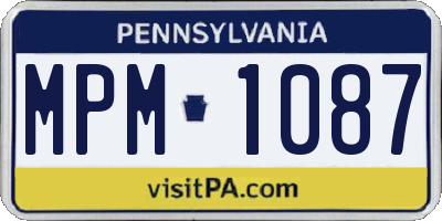 PA license plate MPM1087