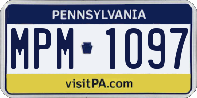 PA license plate MPM1097