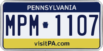 PA license plate MPM1107