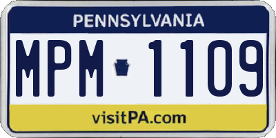 PA license plate MPM1109