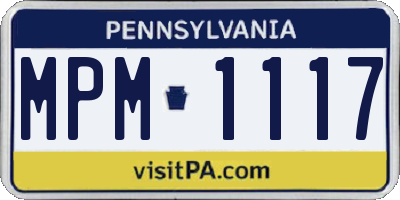 PA license plate MPM1117