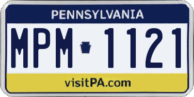 PA license plate MPM1121