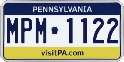 PA license plate MPM1122