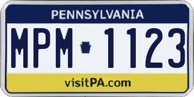 PA license plate MPM1123