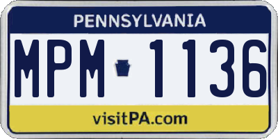 PA license plate MPM1136