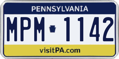 PA license plate MPM1142