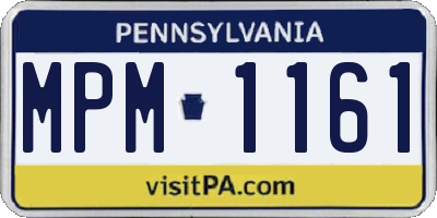 PA license plate MPM1161